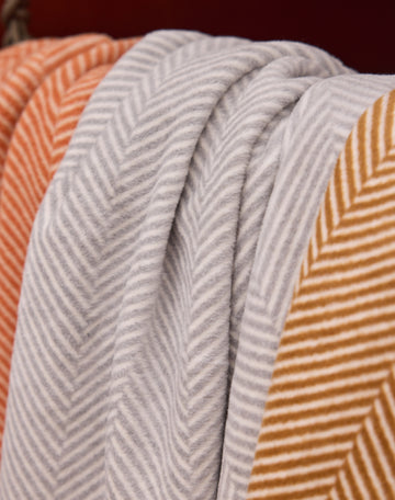 Harborview Herringbone Light Grey Blanket7