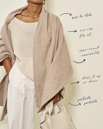 Bayside Herringbone Wheat Shawl