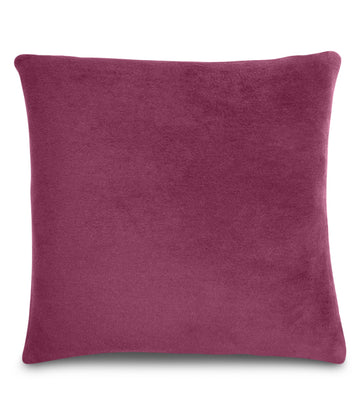 Burgundy throw pillow cover with solid color and square shape.3