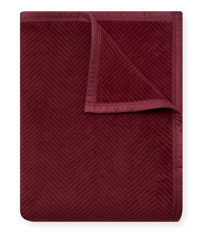 Harborview Herringbone Cranberry Blanket