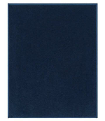 Deep blue blanket with herringbone weave texture and solid border.5