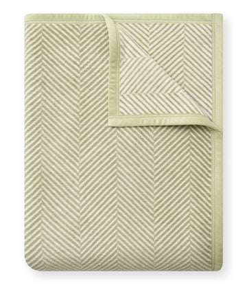 Harborview Herringbone Garden Green Blanket