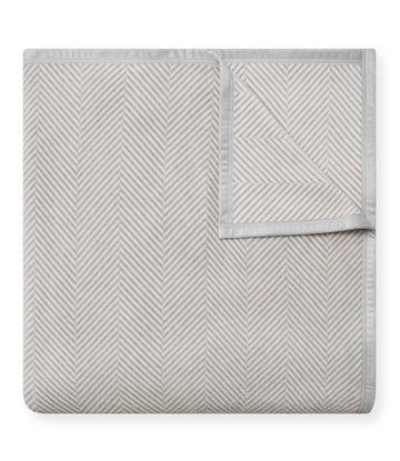 Harborview Herringbone Light Grey Blanket
