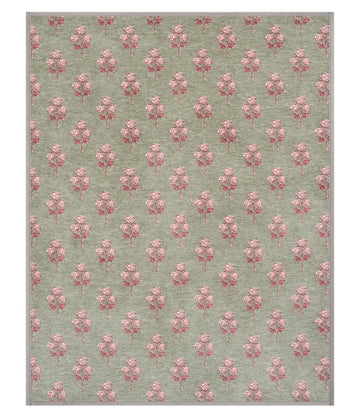 Hydrangea Blockprint Blanket