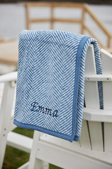 Harborview Herringbone Cornflower Blanket7