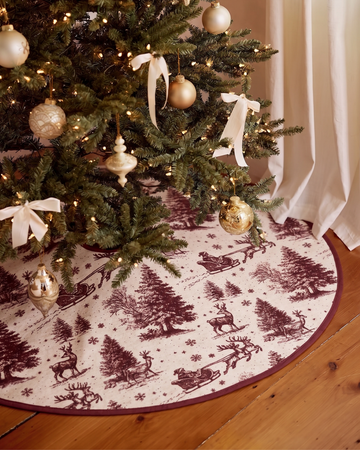 Santa Toile Tree Skirt