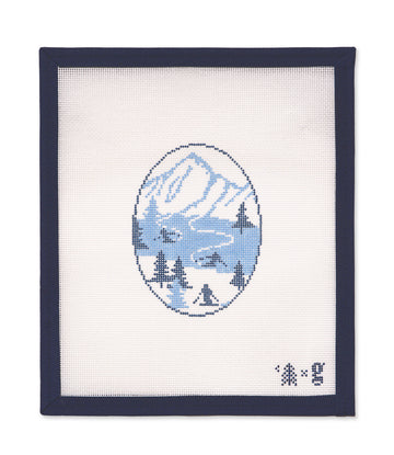 Ski First Tracks Needlepoint Canvas