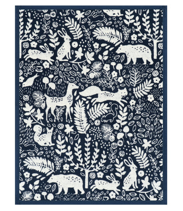Whimsical Woods Navy Mini Blanket