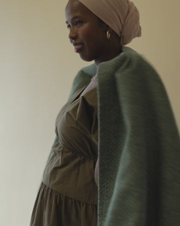 Bayside Herringbone Evergreen Shawl2